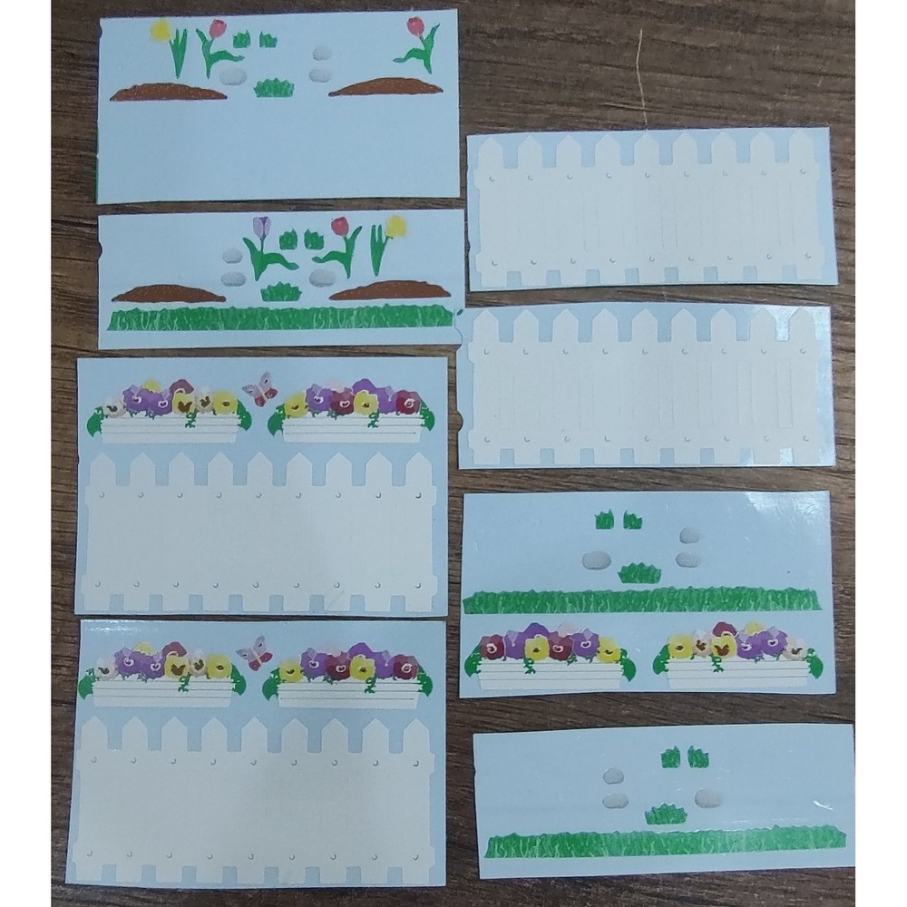 Stickopotamus Garden Gate Sticker Lot Grass Squirrel Fence Pansy Tulips S272
